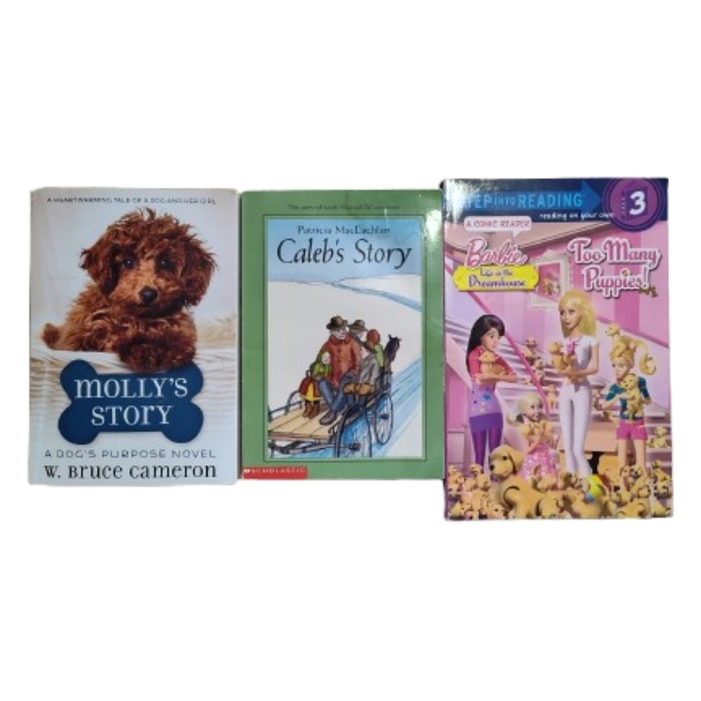 Set of Three Children's Books - Barbie, Molly's Story, Caleb's Story
